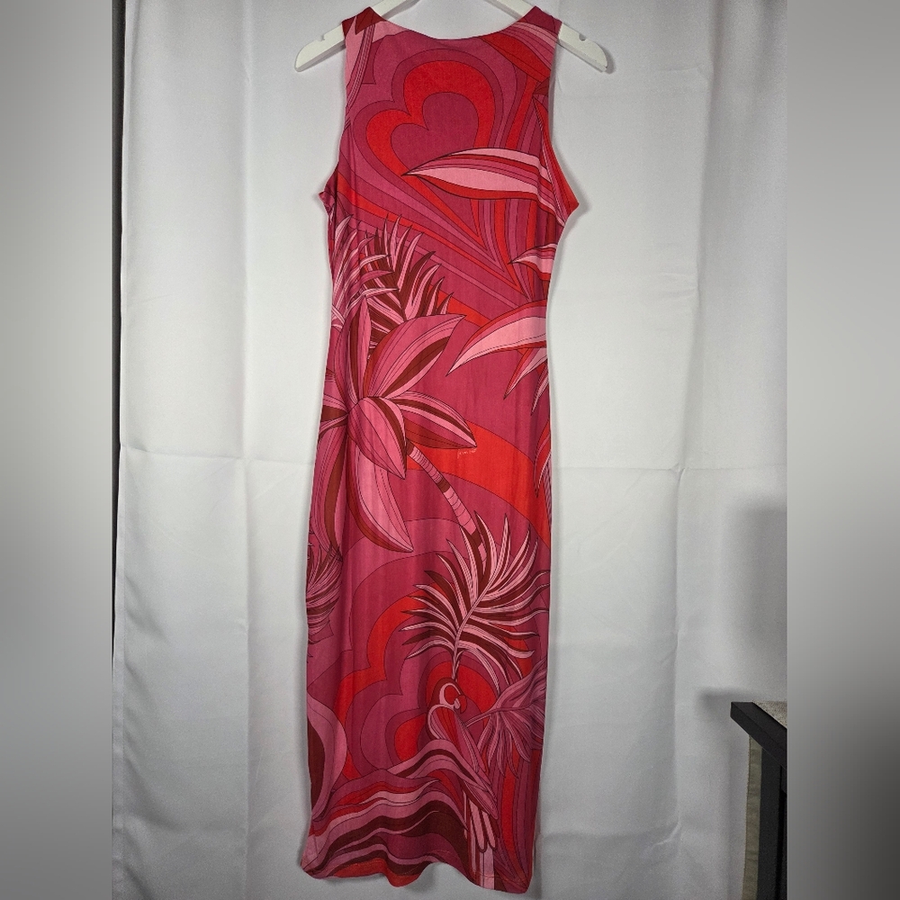 NWT Farm Rio Endless Summer Red Midi Tank Floral Mod Stretch Dress Size S  $190 - Picture 5 of 12